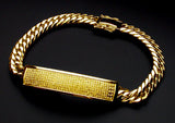 Saito - Heart Sutra Silver Bracelet (18Kt Gold) 18.00 cm