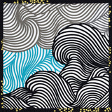 Kawashima - Saikahatou 彩華波涛（サイカハトウ） - Furoshiki 105 x 105 cm  (Japanese Wrapping Cloth)