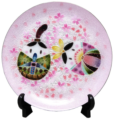 Saikosha - #008-11 Okiagaribina (Cloisonné ware ornamental plate) - Free Shipping
