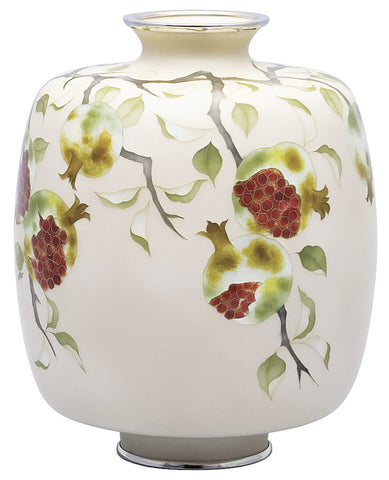 Saikosha - #010-16 Pomegranate (Cloisonné ware vase) by Master T. Tamura - Free Shipping