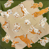 Asayama Misato - Dogs  97 x 97 cm Furoshiki (Japanese Wrapping Cloth)