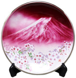 Saikosha - #006-07 Aka Fuji & Sakura (Cloisonné ware ornamental plate) 36.00 cm - Free Shipping