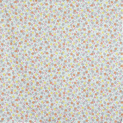 Cohare こはれ - Aqua Drop (Water repellent finish)  flower mini bouquet gray (flower ミニブーケ グレー) - Furoshiki   100 x 100 cm