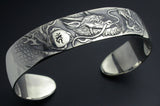 Saito - Rise Dragon-R Silver 950 Bangle with Bonji