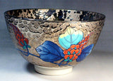 Fujii Kinsai Arita Japan - Somenishiki Platinum Kudzu Tea cup for Tea ceremony - Free Shipping