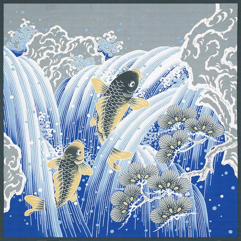 Jiyufu - Koi no taki nobori - Furoshiki - 118 x 118 cm
