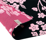 Omotenashi -  Double-Sided Dyeing Sakura Black  桜／消炭色（けしずみいろ） - Furoshiki 105 x 105 cm (Japanese Wrapping Cloth)