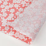 Fukumusubi -  Double-Sided Dyeing - Sakura/ Seigaiha さくら/青海波 ピンク/グレー - Furoshiki (Japanese Wrapping Cloth)