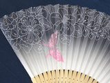 Traditional handcrafted Kyoto Ladies' Sensu - #231 Butterfly - Black