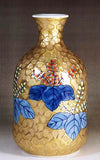 Fujii Kinsai Arita Japan - Somenishiki Golden Kiri (Paulownia) Sake bottle (Tokkuri) - Free Shipping