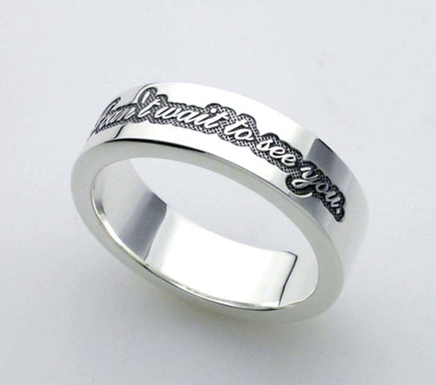 Saito - Posy Silver 950 Ring - "I can't wait to see you."