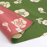 Omotenashi -  Double-Sided Dyeing Bara (Rose) Green/Pink 薔薇（ばら）／草色（くさいろ）- Furoshiki (Japanese Wrapping Cloth)