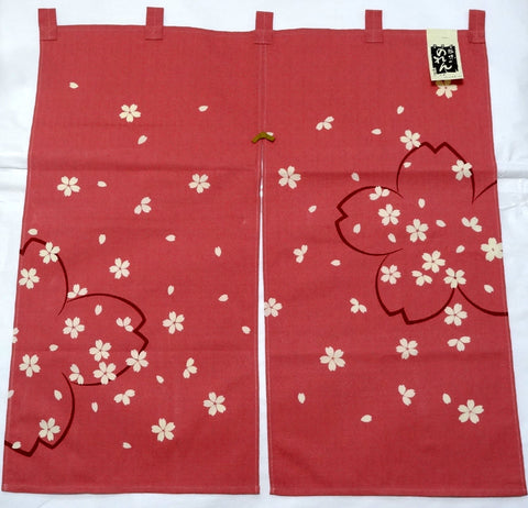 Kyoto Noren (Doorway curtain) 85 cm X 90 cm - The scattered Sakura - Free Shipping