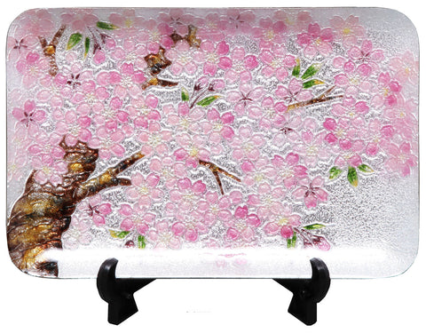Saikosha - #003-19 Sakura (Cloisonné ware ornamental plate) - Free Shipping