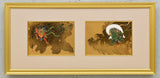 Ogata Korin - Fujin & Raijin Pair (Two sheets of woodblock print) in frame  - Free Shipping