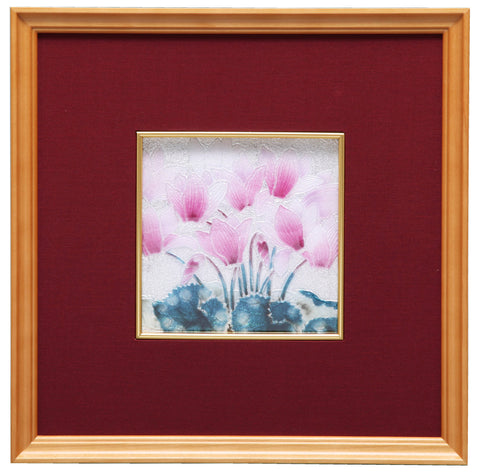 Saikosha - #012-08 Cyclamen (Framed Cloisonné ware) - Free Shipping