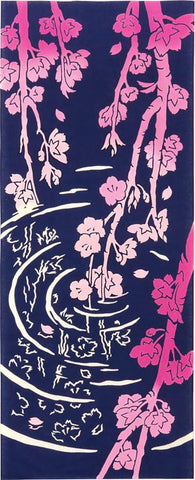 Kenema - Shidare Kagami Zakura  しだれ鏡桜  (The dyed Tenugui)