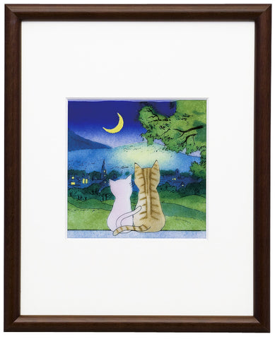 Saikosha - #011-04  Cat  (Framed Cloisonné ware) - Free Shipping