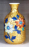 Fujii Kinsai Arita Japan - Somenishiki Golden Tessen Sake bottle (Tokkuri) - Free Shipping