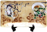 Saikosha - #004-18 Tawaraya Sotatsu Fujin Raijin  (Cloisonné ware ornamental plate) - Free Shipping