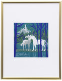 Saikosha - #012-16 Chateau and white Horses (Framed Cloisonné ware) - Free Shipping