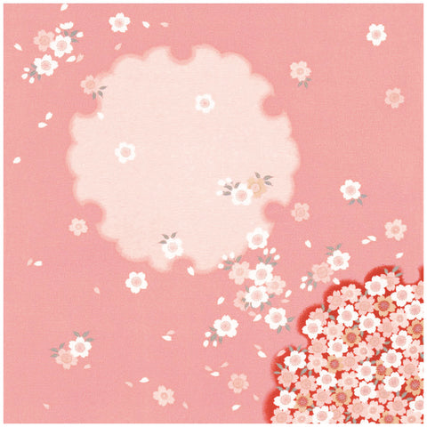 Tango Chirimen Yuzen - Sakura Bokashi - Pink - Furoshiki  68 x 68 cm