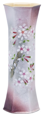 Saikosha - #009-06 Sakura Hexagonal vase (Cloisonné ware vase) - Free Shipping