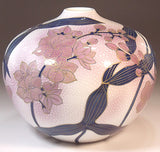 Fujii Kinsai Arita Japan - Somenishiki Kinsai Yurikou Suikasou Vase 14.50 cm - Free Shipping