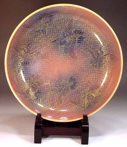 Copy of Fujii Kinsai Arita Japan - Yurisai Kinran Crane Ornamental plate 27.70 cm (Superlative Collection) - Free Shipping