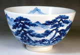 Fujii Kinsai Arita Japan - Sometsuke Sansuiga Tea cup for Tea ceremony - Free Shipping