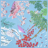 Asayama Misato - Nihon no shiki (Japan's four seasons)   112 x 112 cm  Furoshiki (Japanese Wrapping Cloth)