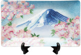 Saikosha - #004-19 Mt.Fuji & Sakura (Cloisonné ware ornamental plate) - Free Shipping