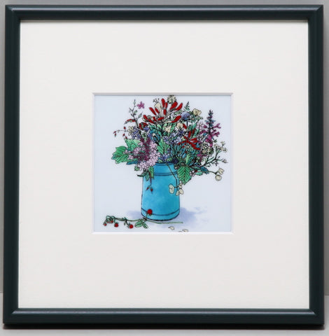 Saikosha - #011-07  Bouquet  (Framed Cloisonné ware) - Free Shipping