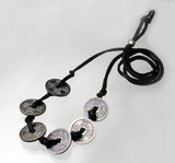 Saito - Six Eirakusen Silver Pendant with Deer Skin Strap
