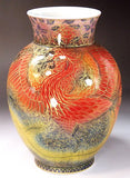 Fujii Kinsai Arita Japan - Yurisai Kinran Phoenix vase 24.00 cm (Superlative Collection) - Free Shipping