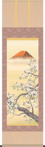 Sankoh Kakejiku - 55A2-068 Mt. Fuji & Sakura - Free Shipping