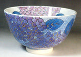 Fujii Kinsai Arita Japan - Somenishiki Yutikou Hydrangea Tea cup for Tea ceremony - Free Shipping