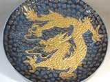 Fujii Kinsai Arita Japan - Tetsuyu Golden Rise Dragon Ornamental plate 19.00 cm - Free Shipping