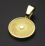 Saito - Heart Sutra Extra Small Round Shape Gold Pendant Top (18Kt Gold)
