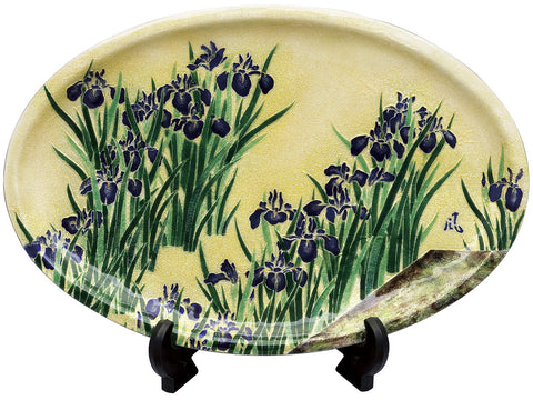 Saikosha - #005-15 Kakitsubata (Cloisonné ware ornamental plate) - Free Shipping