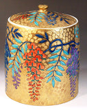 Fujii Kinsai Arita Japan - Somenishiki Golden Wisteria mizusashi for Tea ceremony - Free Shipping