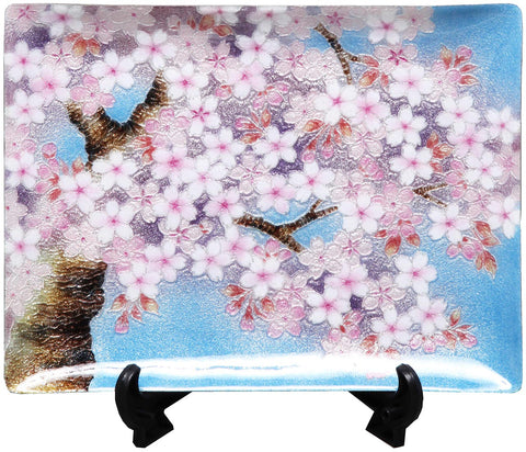 Saikosha - #004-14 Sakura (Cloisonné ware ornamental plate) - Free Shipping