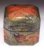Fujii Kinsai Arita Japan - Yurisai Kinran  Porcelain box Rise dragon & Phoenix (Superlative Collection) - Free Shipping
