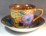 Fujii Kinsai Arita Japan - Somenishiki Golden Tessen Cup & Saucer #2 - Free Shipping