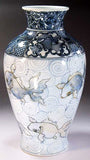 Fujii Kinsai Arita Japan - Kosometsuke Goldfish Vase 30.60 cm - Free Shipping