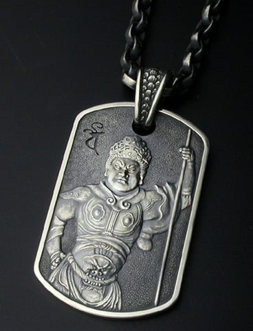 Saito - Bishamonten (Vaisravana) Silver Pendant Top (Silver 950)