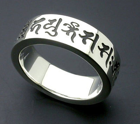 Saito - Thirteen Buddhas in Sanskrit Characters Silver 950 Ring