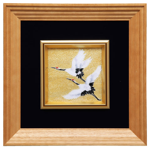 Saikosha - #012-12 Soukaku (Pair of crane)  (Framed Cloisonné ware) - Free Shipping