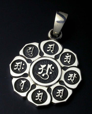 Saito - Mandala on Lotus flower Silver 950 Pendant Top (Small)