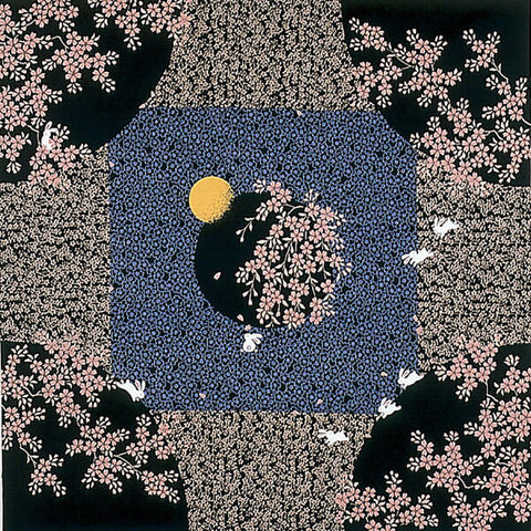 Yu-Soku - Yozakura Usagi Black - Furoshiki 50 x 50 cm